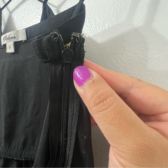 Anthropologie Women Wolven 8 Velvet Metallic Mini Dress Whimsigoth Fairy Grunge - Picture 10 of 16